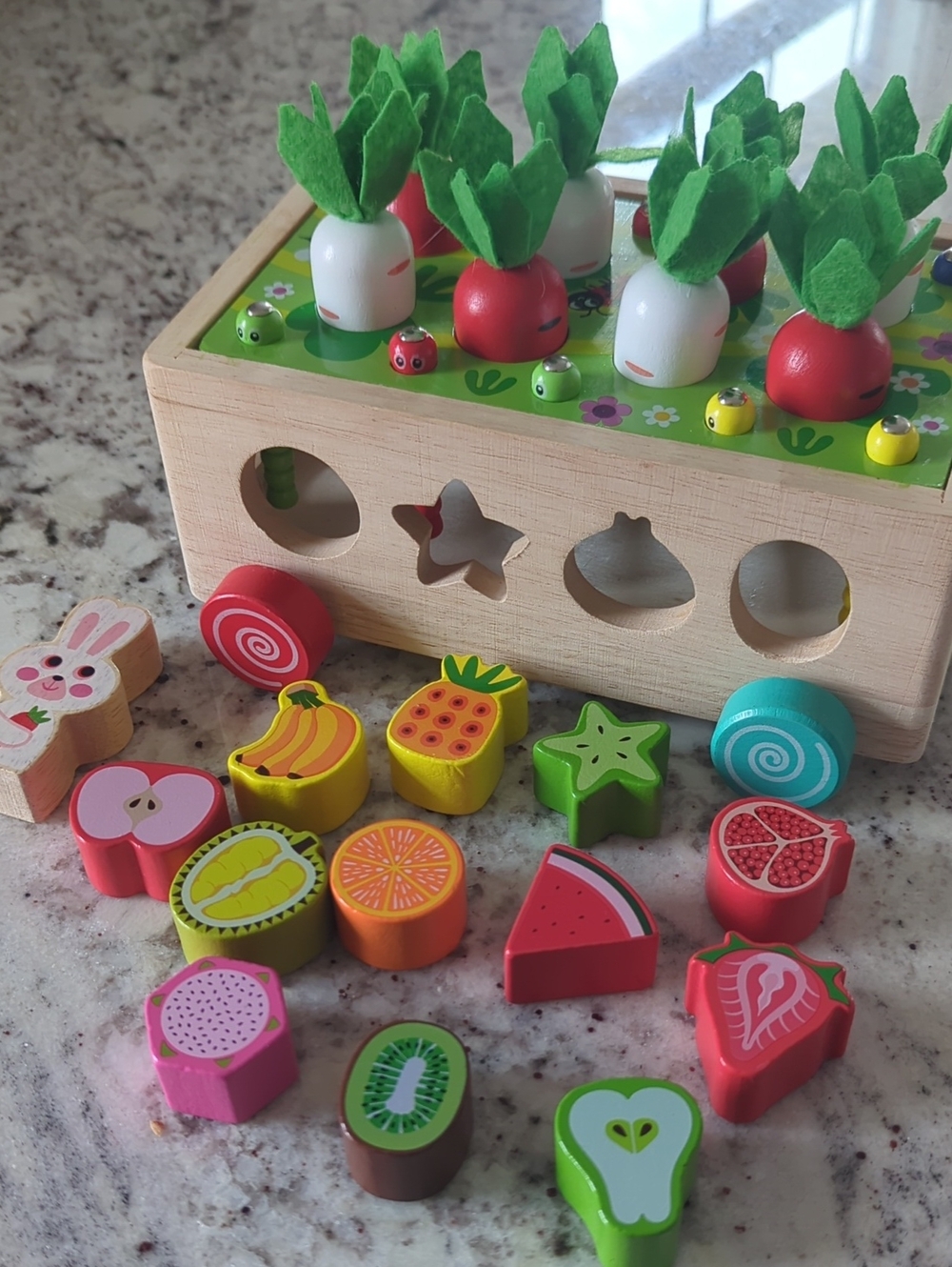 Wooden Fruit & Veggie Sorting And Learning Toy